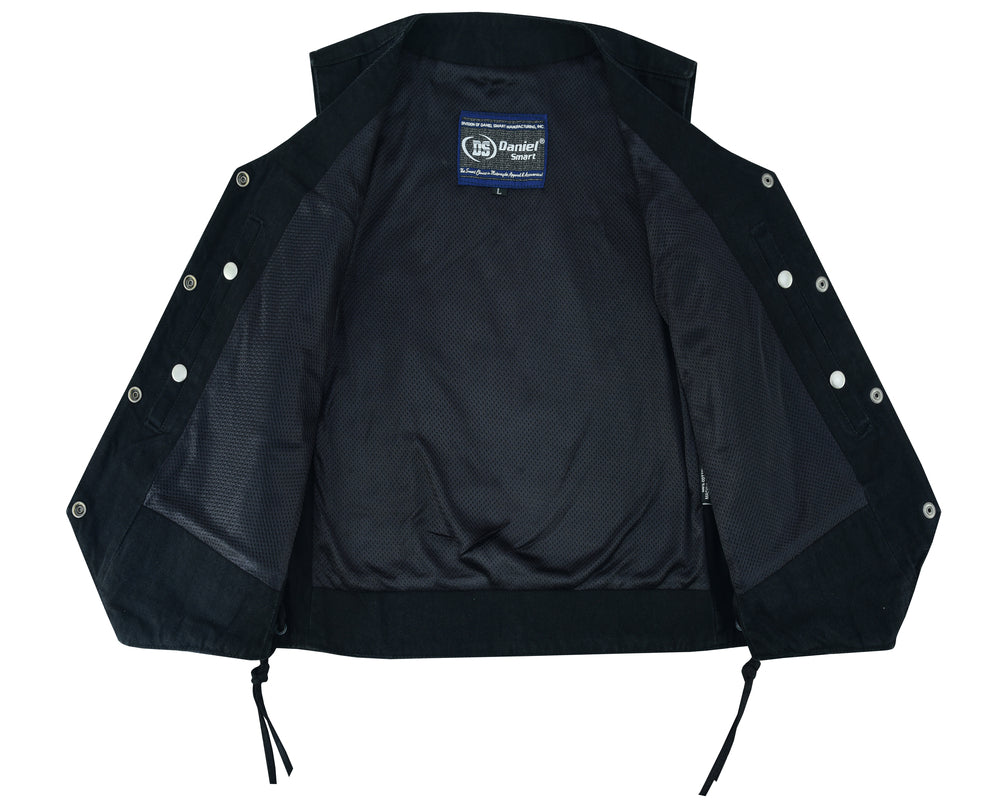 DM Women's 6 Pocket Denim Utility Vest - Black