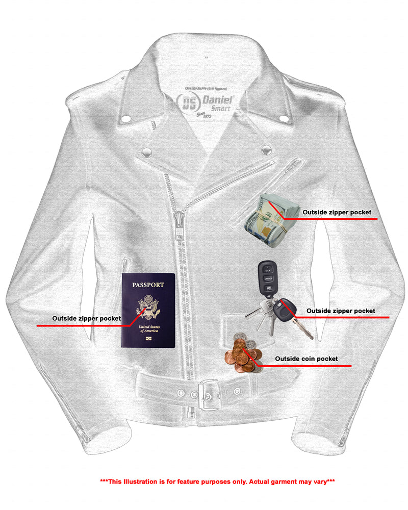 DS Women's Classic Plain Side Fitted M/C Style Jacket