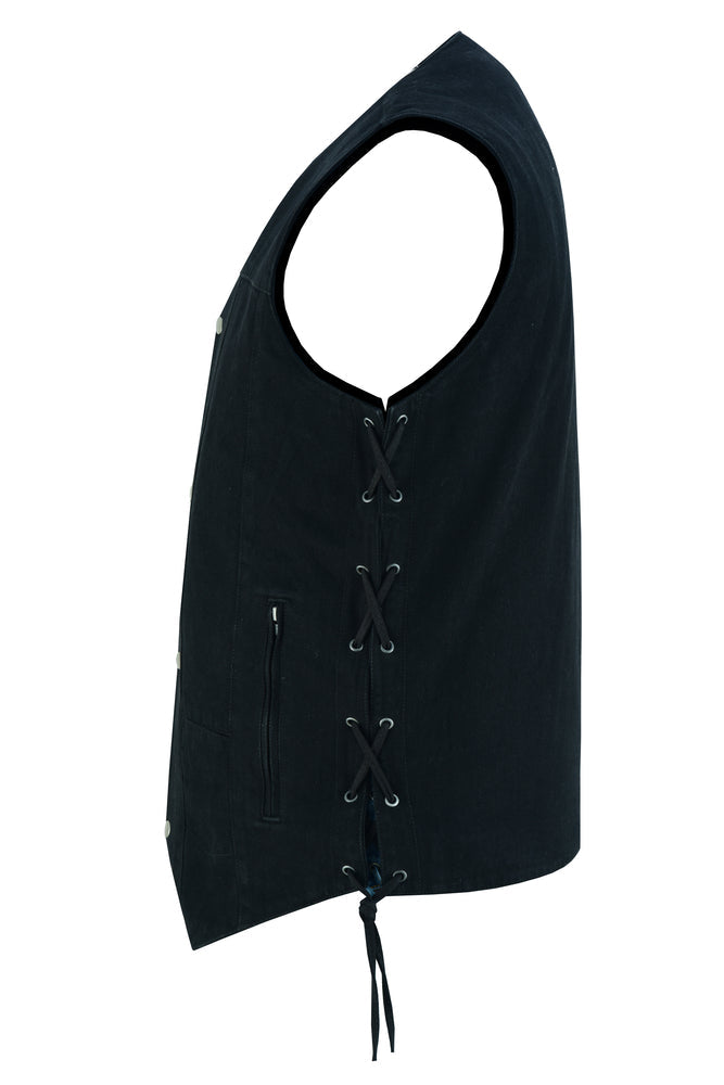 DM Men's Ten Pocket Denim Utility Vest - TALL