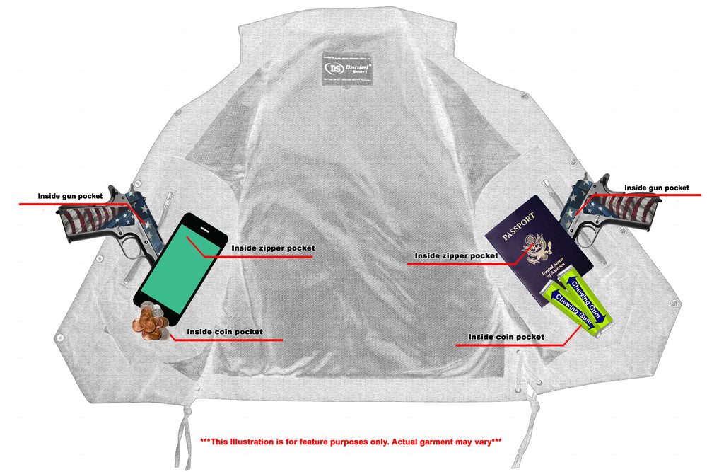 DM Men's Ten Pocket Denim Utility Vest - TALL