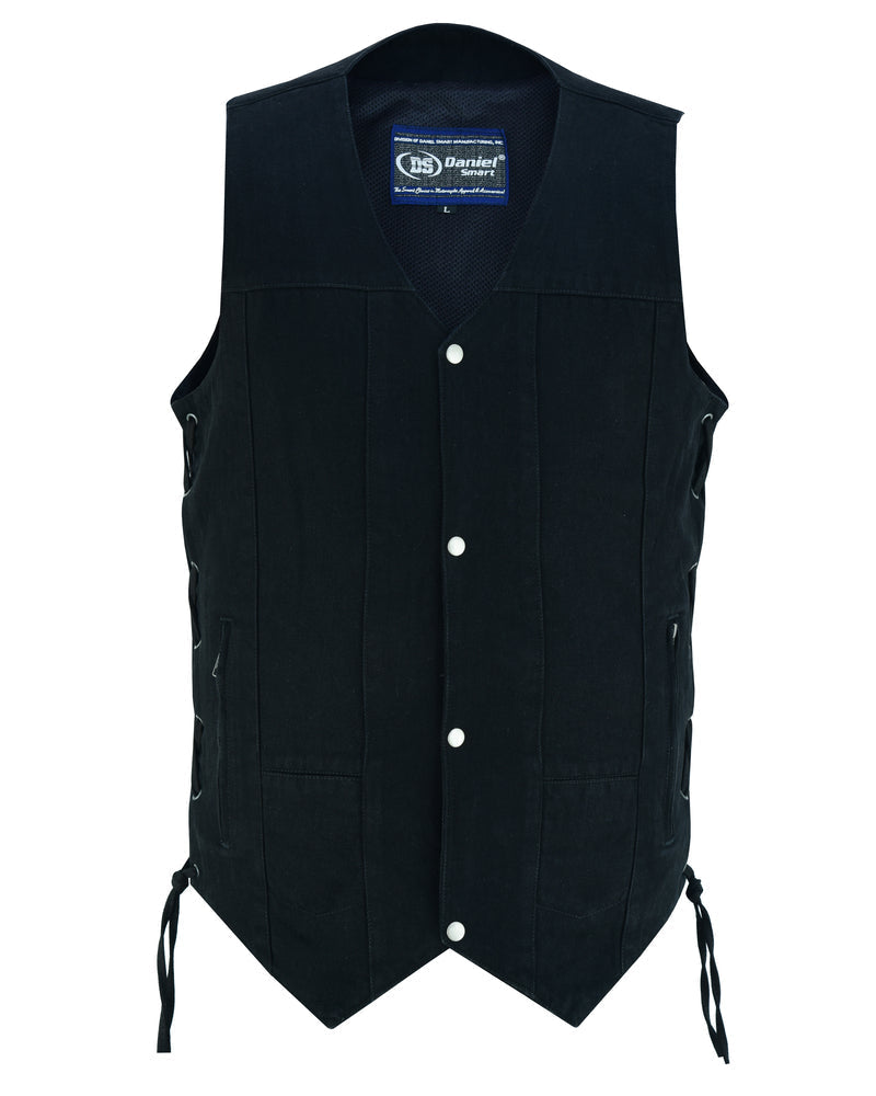 DM Men's Ten Pocket Denim Utility Vest - TALL