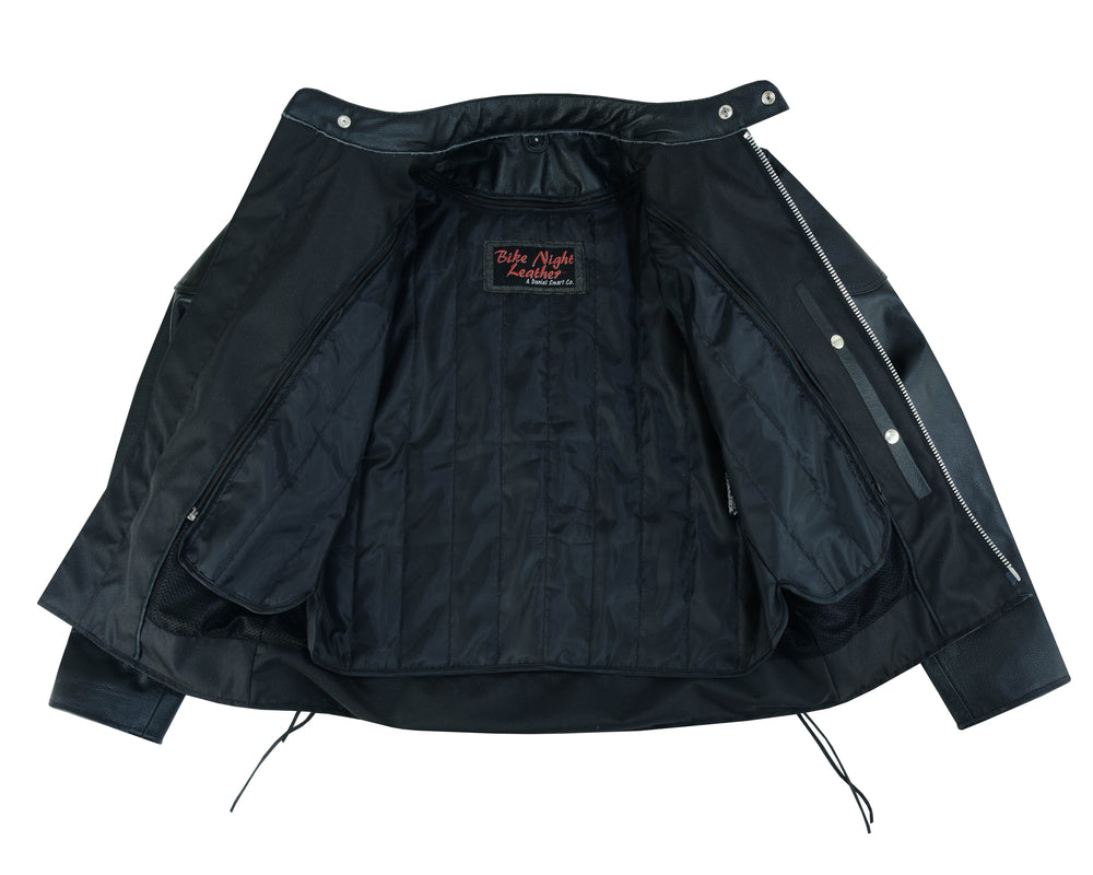 AM Knucklehead Premium Black Men’s Leather Motorcycle Jacket