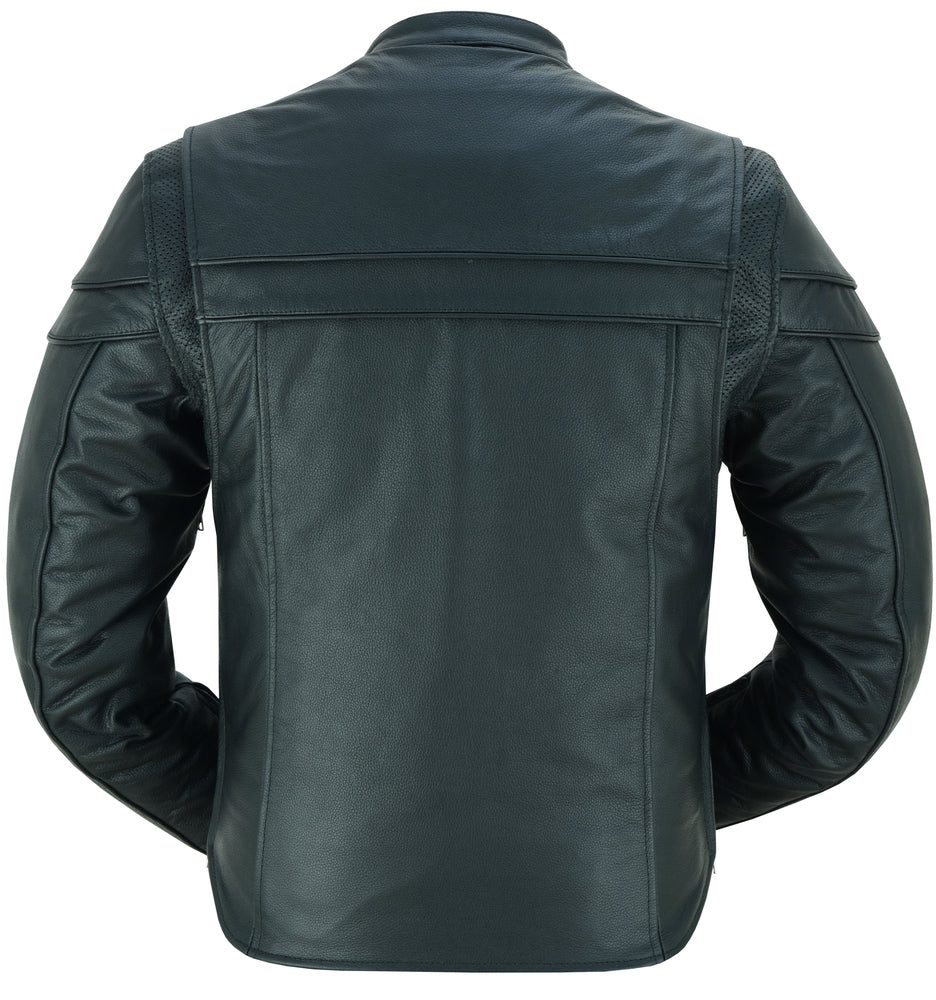 DS Full Hand Black Leather Motorcycle Jacket