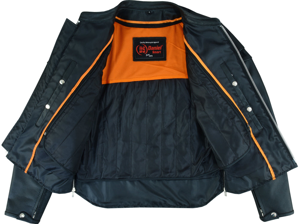 DS Full Hand Black Leather Motorcycle Jacket