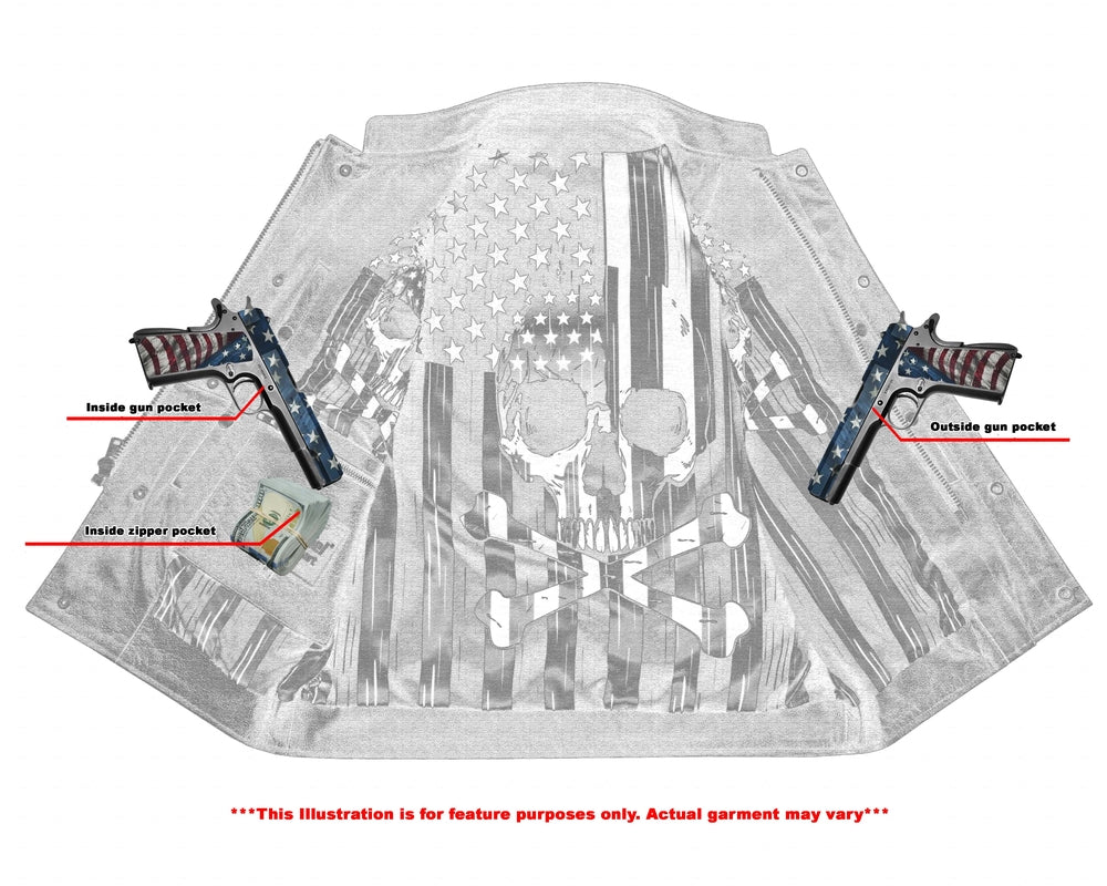 DS Private Men's Black Leather Motorcycle Vest