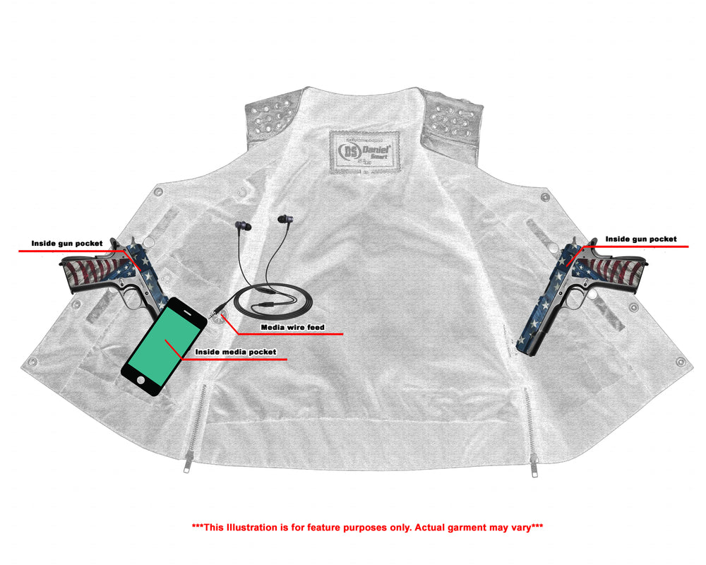 DS Women's Gray Vest with Grommet and Lacing Accents