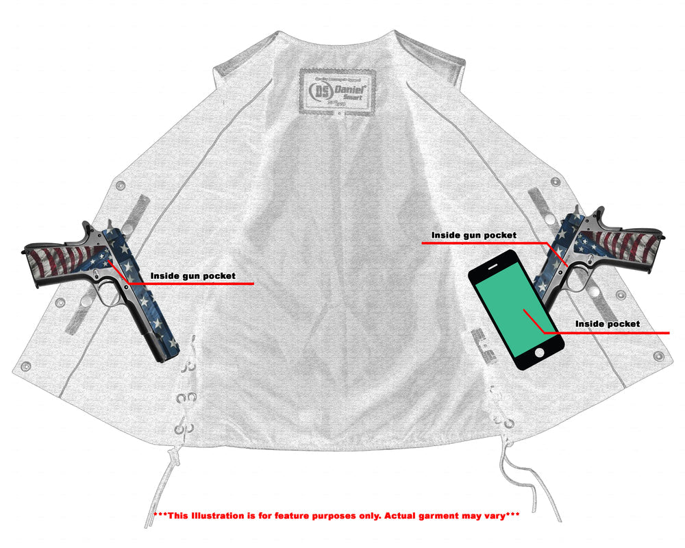 DS Women's Antique Brown Single Back Panel Concealed Carry Vest