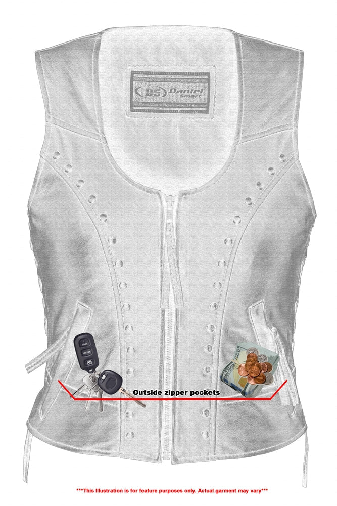 DS Women's Lightweight Vest with Rivets Detailing