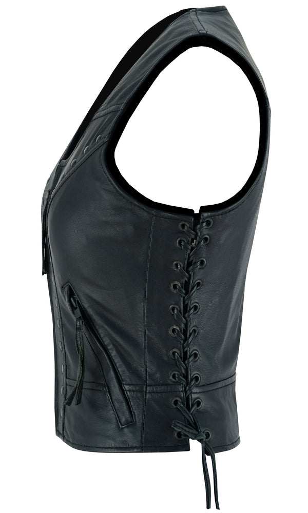 DS Women's Lightweight Vest with Rivets Detailing