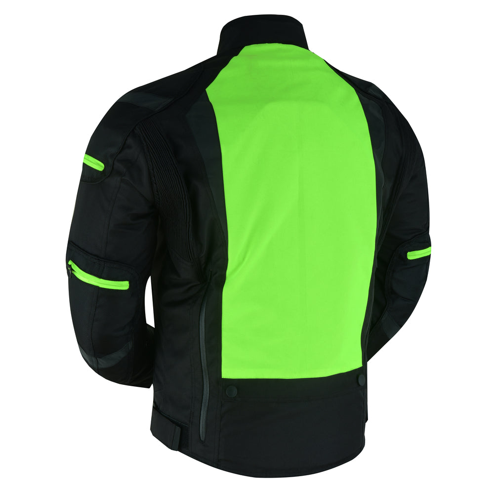DS Hi-Viz blast Micro Mesh Mens Motorcycle Jacket – Lightweight