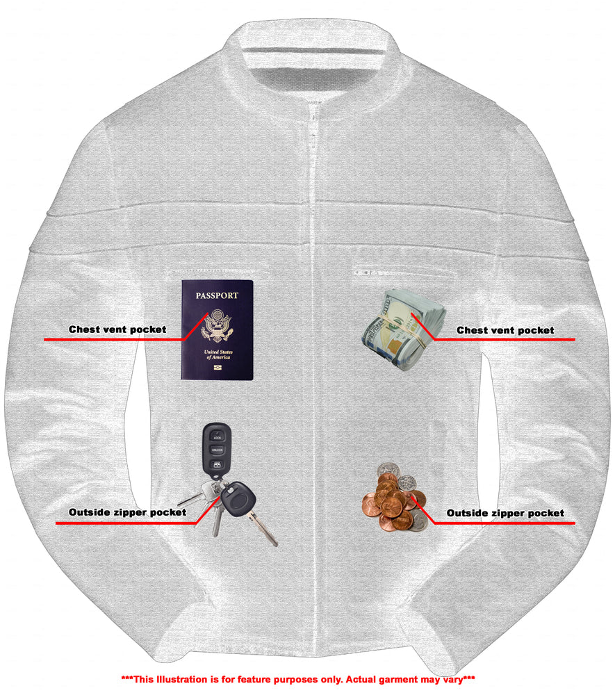 DS All-Season Men's Textile  Motorcycle Jacket with Reflective Stripes