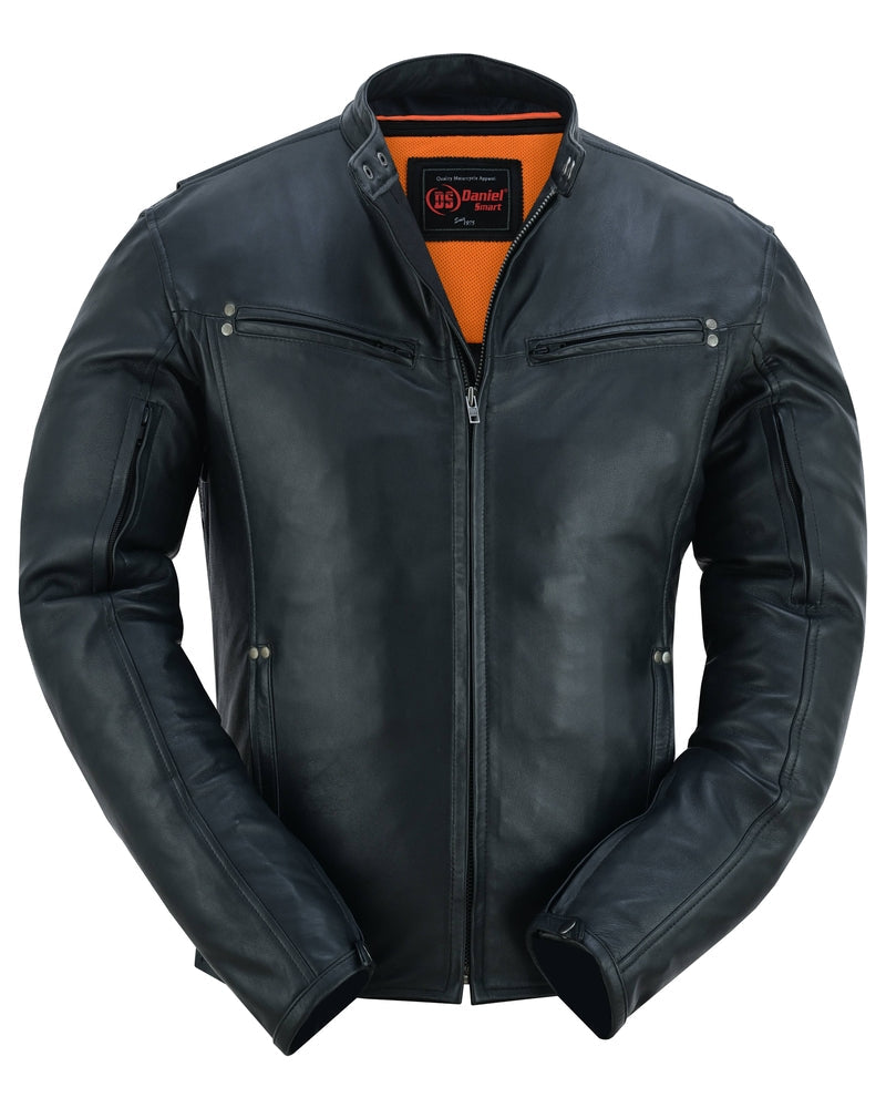 DS Men's Lightweight Drum Dyed Naked Lambskin Jacket - Black