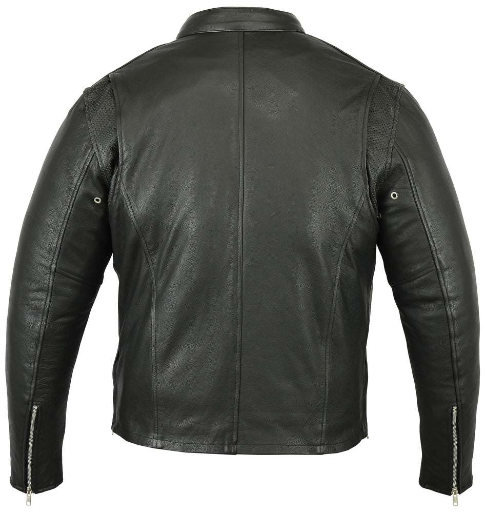 DS Men’s Black Sporty Cruiser Leather Jacket