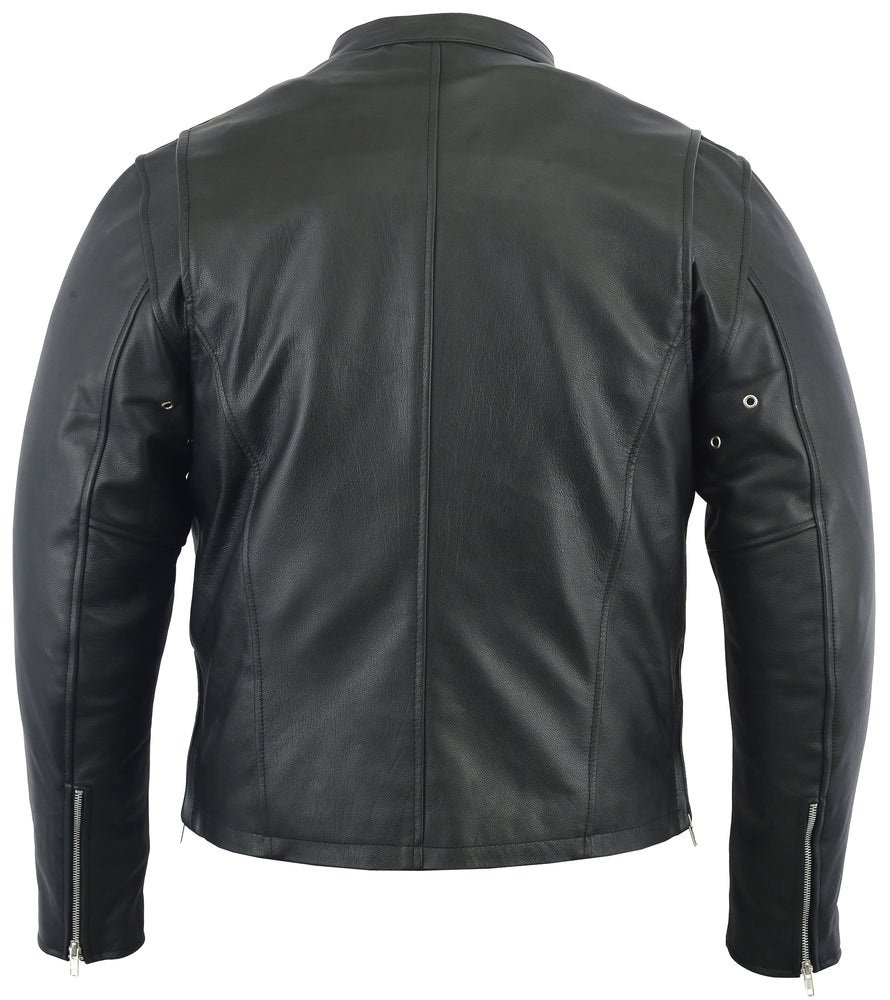 DS Men’s Black Sporty Cruiser Jacket with Removable hood