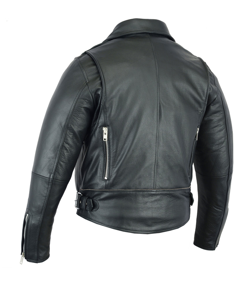 DS Men's Modern Full Cut Beltless Biker Jacket - Black