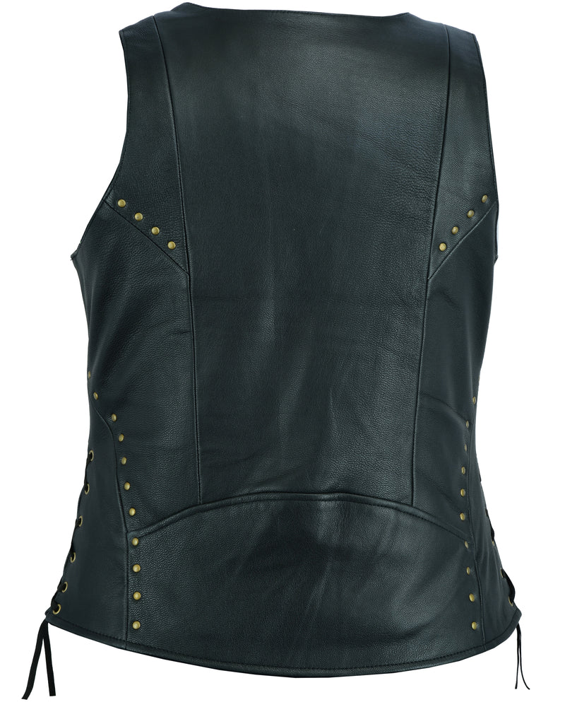 DS Women's Zippered Vest with Lacing Details
