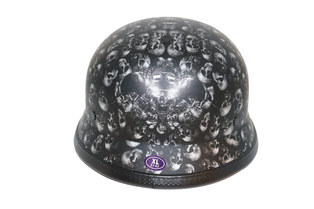 H80 Novelty German Grey Skull Flat Black - NON DOT
