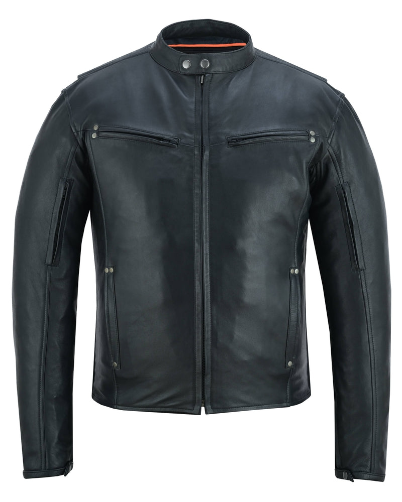 DS Men's Lightweight Drum Dyed Naked Lambskin Jacket - Black
