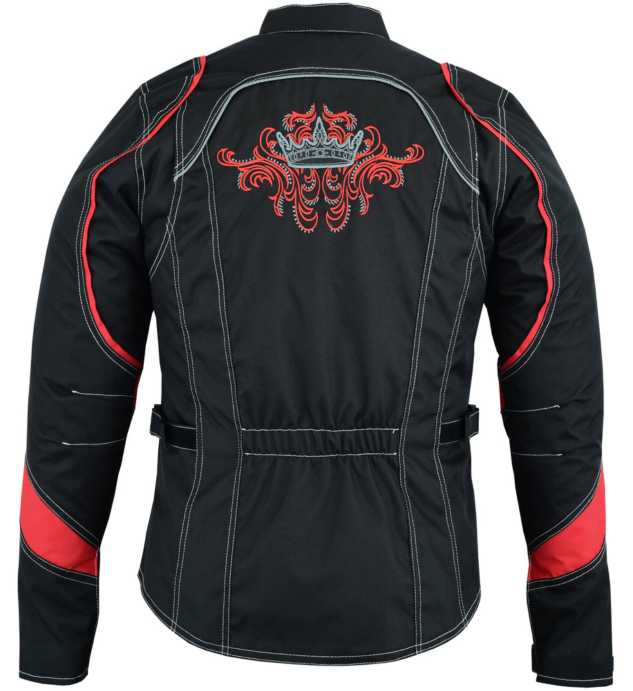 DS Women's Embroidered Crown Riding Jacket - Red