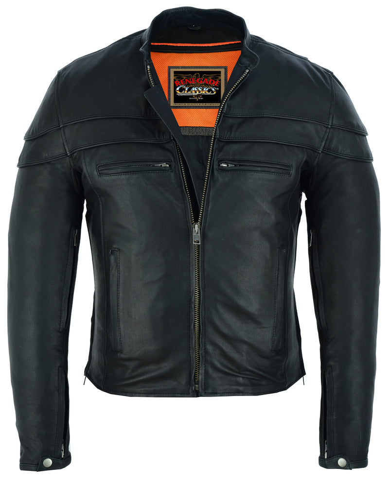 Speedster Black Men’s Leather Motorcycle Jacket