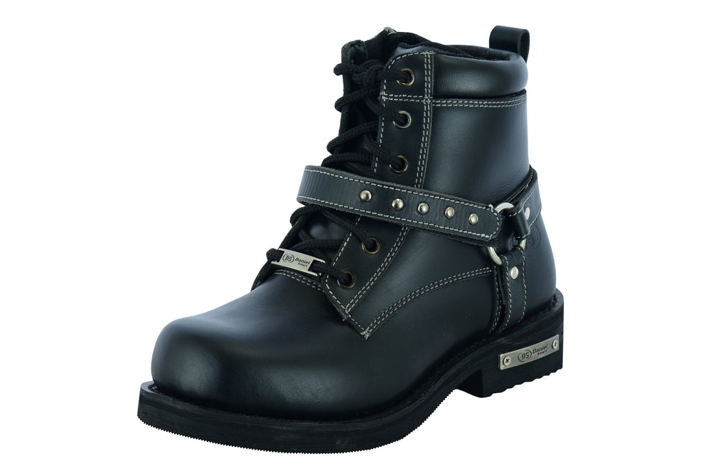 DS Women's Boots with Side Zipper and Single Strap