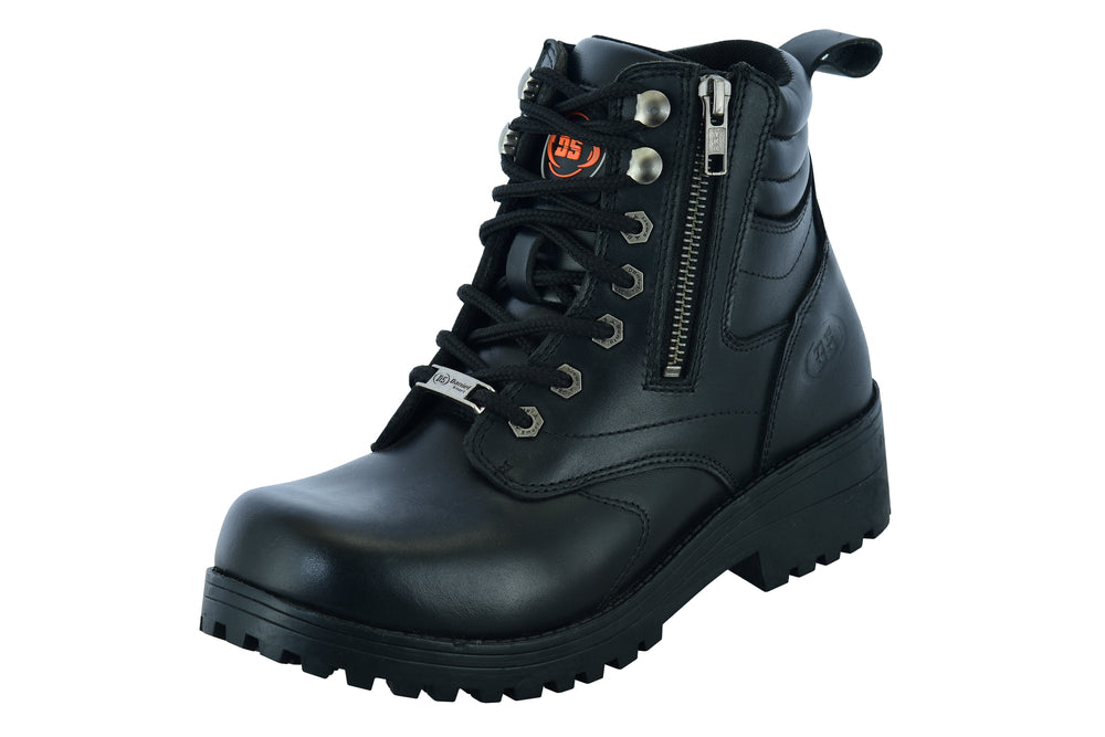 DS Women's Side Zipper Plain Toe Boots