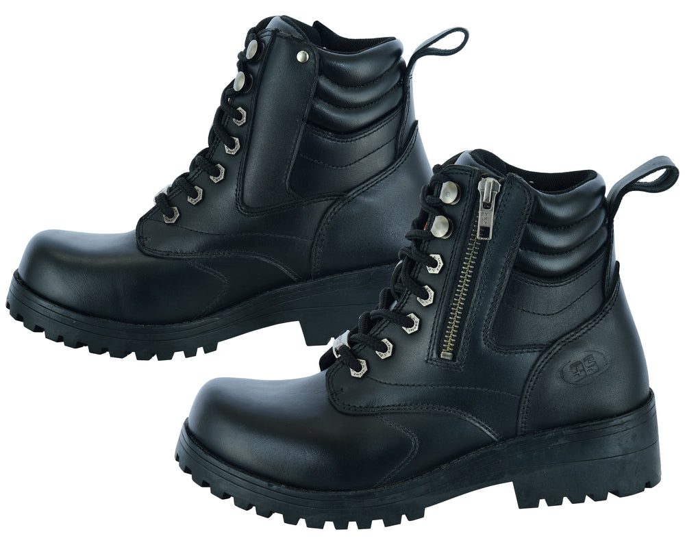 DS Women's Side Zipper Plain Toe Boots