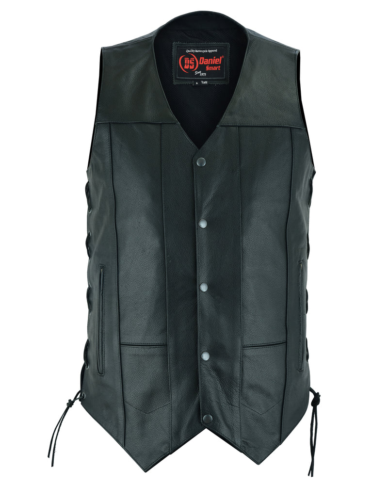 DS Men's Ten Pocket Utility Black Vest - TALL