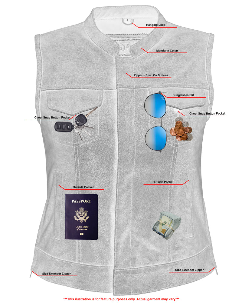 DS  Women's Premium Single Back Panel Concealment Vest - GRAY