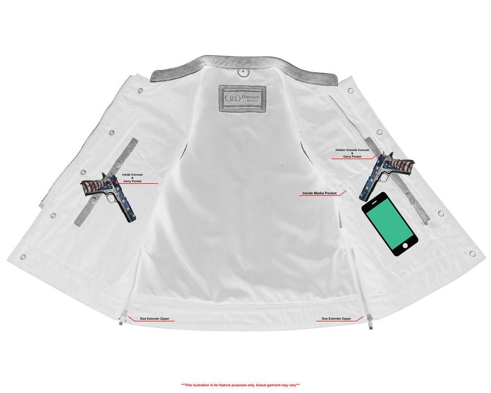 DS  Women's Premium Single Back Panel Concealment Vest - GRAY