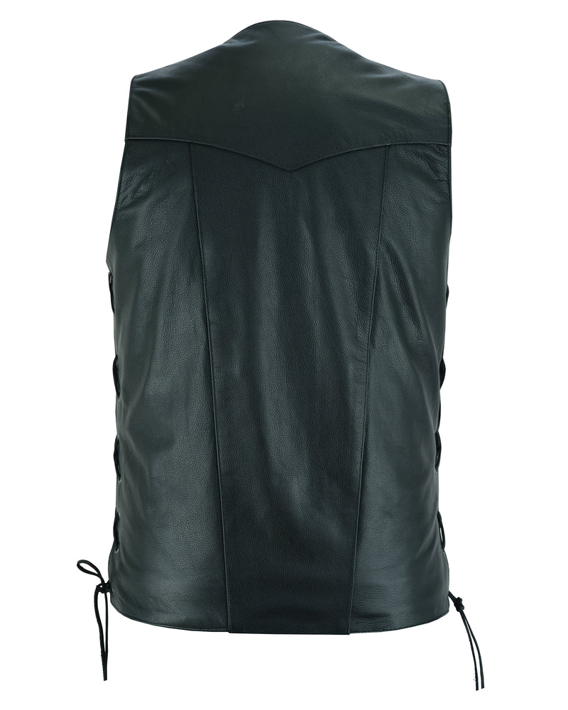 DS Men's Ten Pocket Utility Black Vest - TALL