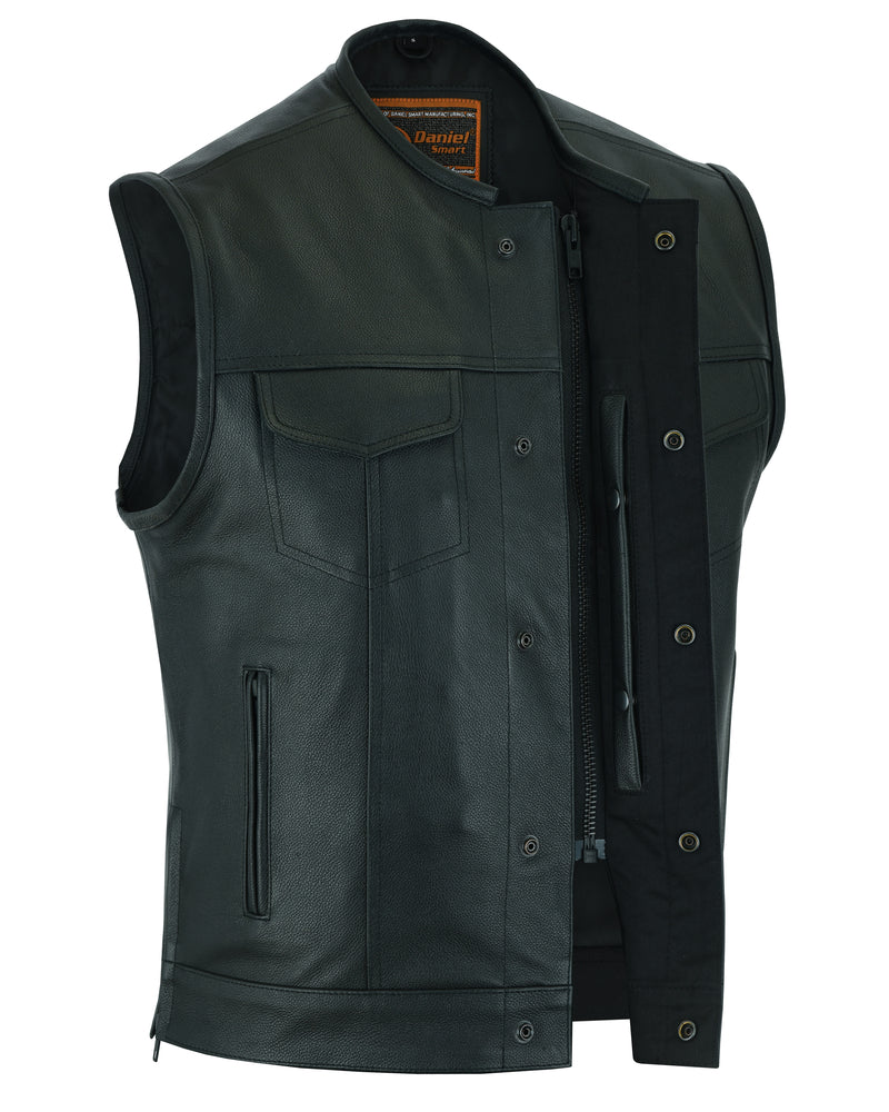DS Eclipse Black Motorcycle Vest - Hidden Smart Access Pockets & Durable Lining