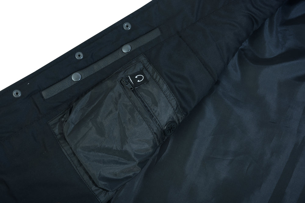 DS Men's Tall Classic Tapered Bottom Biker Leather Vest- Black