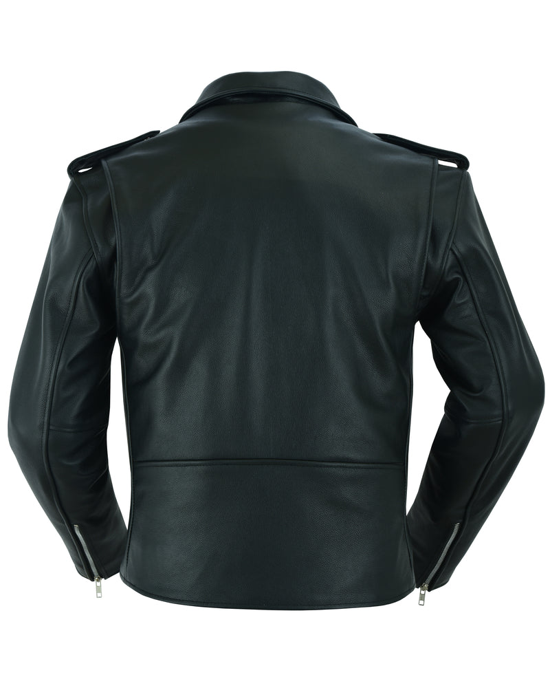 Super Arnold Men’s Black Leather Jacket – Retro Design