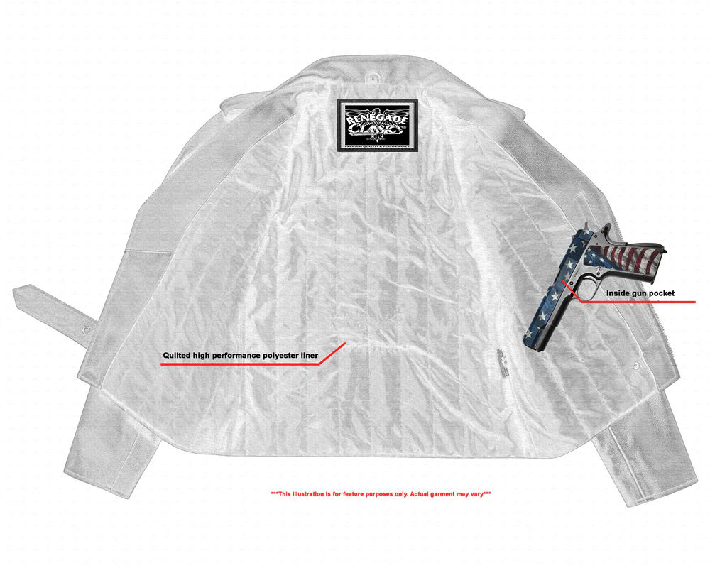 Classic Star Black Men’s Leather Motorcycle Jacket – Adjustable Fit