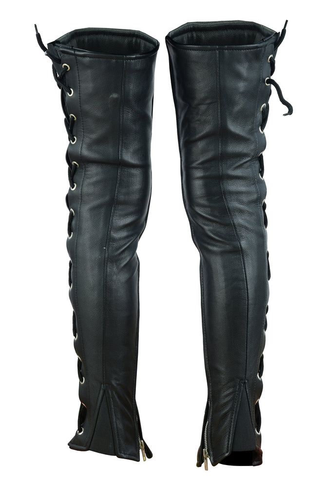 DS Women's Black Thigh High Leather Side Lace Leggings – Antelope